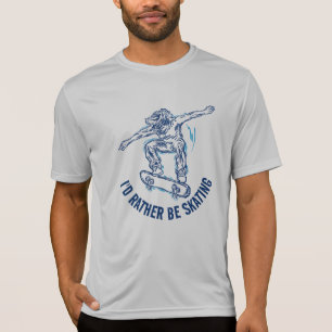 Skater, der mitten in der Luft fährt, statt Skaten T-Shirt