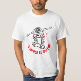 Skater, der mitten in der Luft fährt, statt Skaten T-Shirt