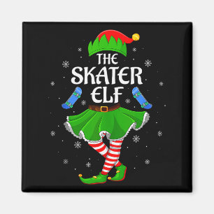 Skater Elf Weihnachten Familie Mädchen Frauen Elf Magnet