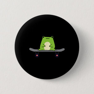 Skater Frosch Kaulquappe Amphibie Skateboard fahre Button