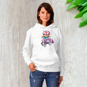 Skater Girl Fun Pink Helm Skateboard Hoodie