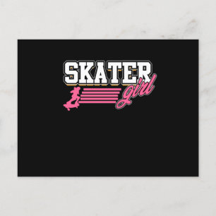Skater Girl Skateboard Skateboard Skateboard Einladungspostkarte
