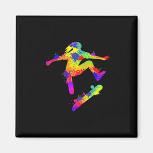 Skater Girl Skateboard Skateboarder Mädchen Magnet