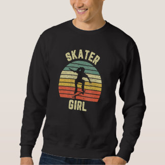 Skater Girl Skateboarder Girl Retro Skateboarding Sweatshirt