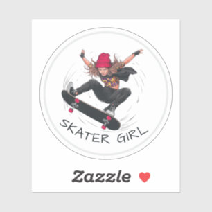 Skater Girl Skateboarding Aufkleber