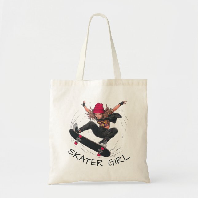 Skater Girl Skateboarding Tragetasche (Vorne)