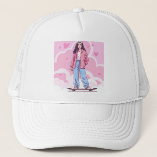 Skater Girl Vibes - Pastellästhetische Collage Truckerkappe