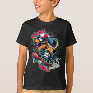 Skater Gitarre T-Rex Brüllen Roll Dinosaurier Für T-Shirt