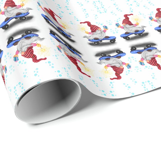 Skater Gnomes mit Geschenkpapier (Rolleneckpunkt)