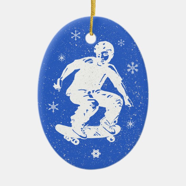 Skater-Jungen-fantastisches Keramik Ornament (Vorne)