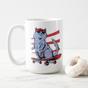 Skater Katze Skateboarder Skateboard Skateboarding Kaffeetasse