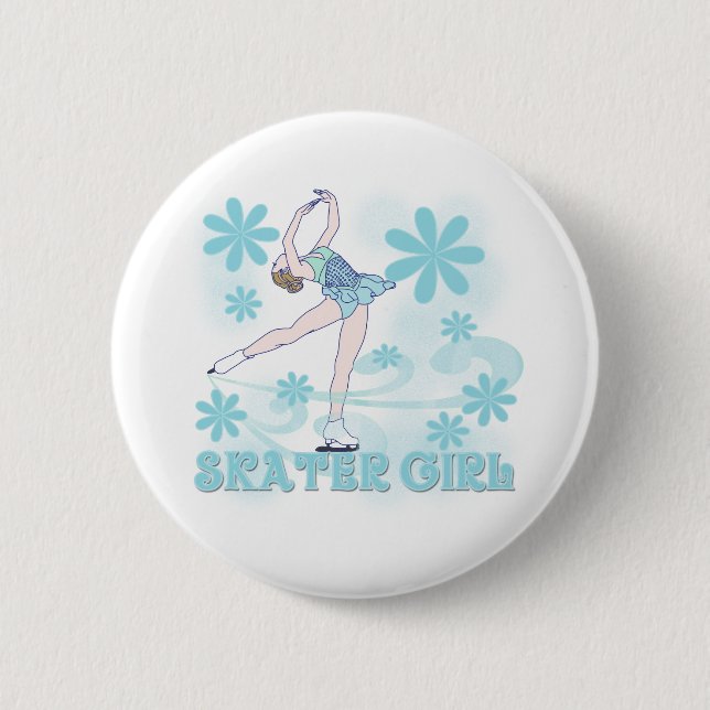 Skater-Mädchen Button (Vorderseite)