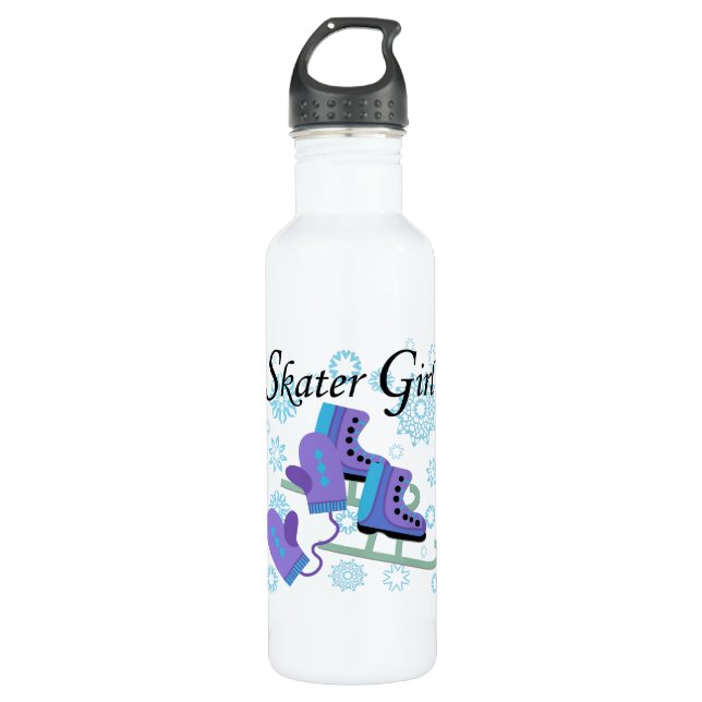Skater-Mädchen Edelstahlflasche (Vorderseite)