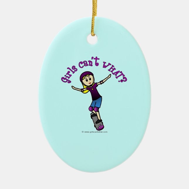 Skater mit Helm Keramikornament (Vorne)