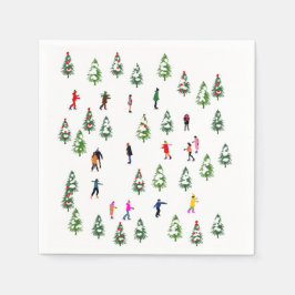 Skater  Pine Wand Skaten Weihnachten Serviette