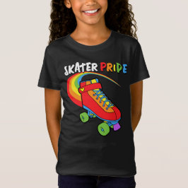 Skater Pride Rainbow Cartoon Roller Skate T-Shirt