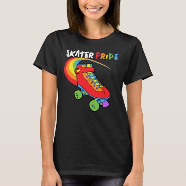 Skater Rainbow Cartoon Roller Skate Prix T - Shirt (Vorderseite)