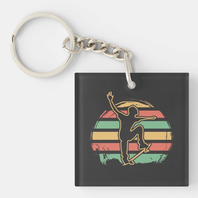 Skater Retro Schlüsselanhänger (Vorderseite)