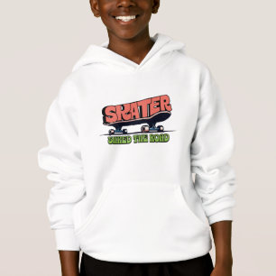 Skater Shred the Road – Retro 70er Skateboarding Hoodie