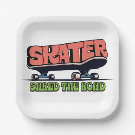 Skater Shred the Road – Retro 70s Skateboarding  Pappteller