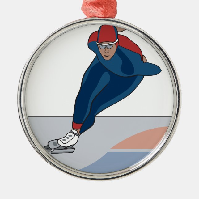 Skater Silbernes Ornament (Vorne)