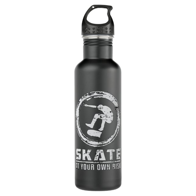 Skater Skate Skateboard Skateboard Geschenk  Edelstahlflasche (Vorderseite)