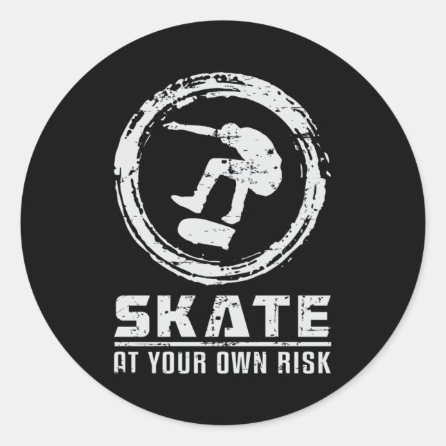 Skater Skate Skateboard Skateboard Geschenkidee Runder Aufkleber (Vorderseite)