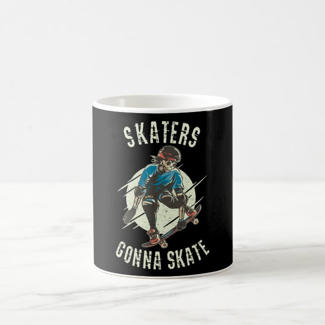 Skater Skate Skeleton Skateboarder Kaffeetasse (Mittel)