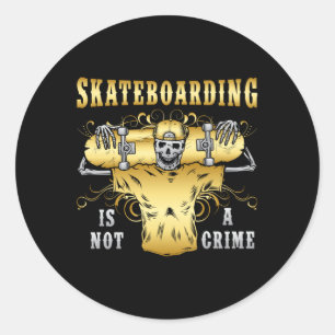 Skater Skateboard Skate Skateboard Geschenkidee Runder Aufkleber