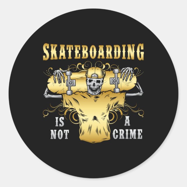 Skater Skateboard Skate Skateboard Geschenkidee Runder Aufkleber (Vorderseite)
