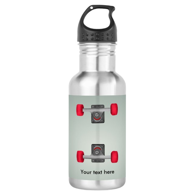 Skater Skateboard Skateboard Rad und LKW Trinkflasche (Vorderseite)