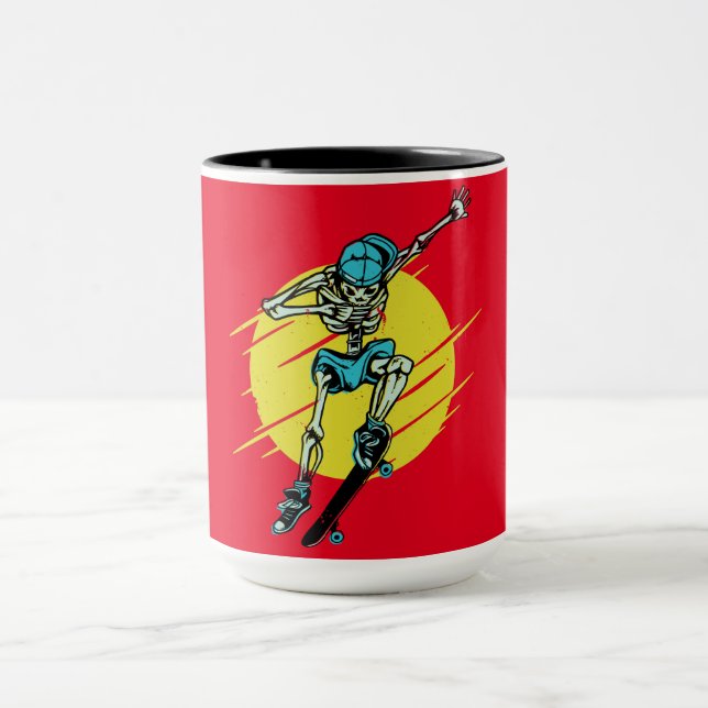 Skater Skeleton  Tasse (Zentrum)