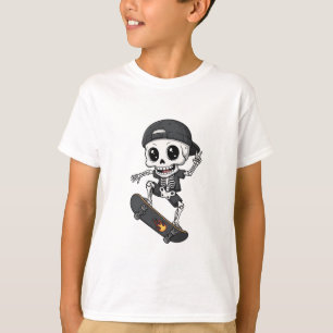 Skater Skelett Coole Chibi Streetwear Kinder T-Shirt