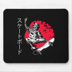 Skater Skelett Japan Skateboard Skateboarding Eins Mousepad