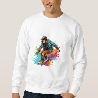 Skater Sweatshirt Skateboarding Vintager T - Shirt