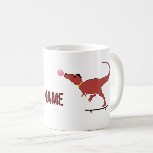 Skater T-rex Kaffeetasse (VorderseiteRechts)
