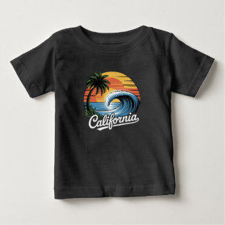 Skater TotenkopfTropischer Sonnenuntergang Retro-P Baby T-shirt