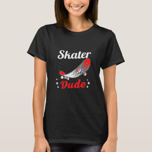 Skater Typ   Skateboard Skateboardfahren   Rot T-Shirt