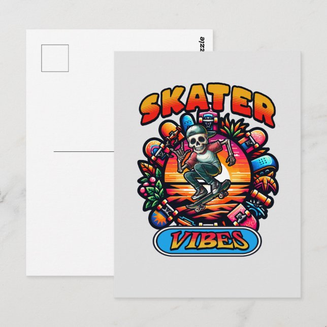 SKATER VIBES! POSTKARTE (Vorne/Hinten)