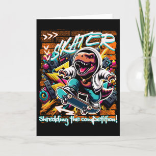 Skater zerstört die Konkurrenz! Lustiger T-Rex für Karte