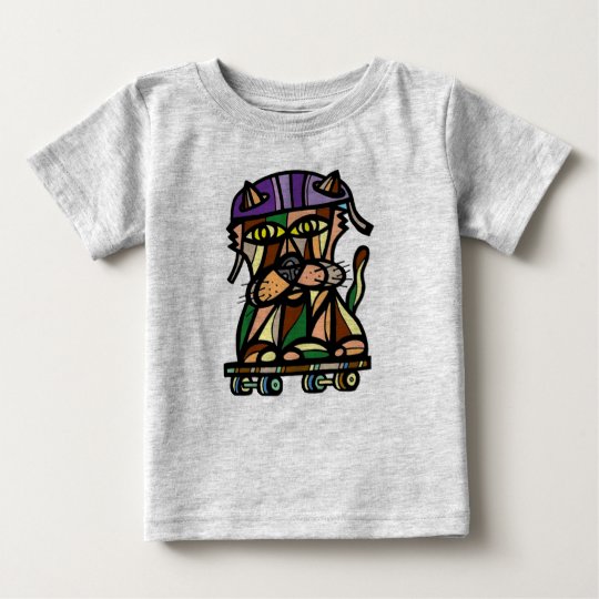 "Skaterkat-" Baby-feiner Jersey-T - Shirt
