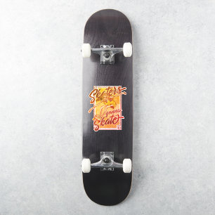 Skaters Gonna Skate Skeleton Typ Skateboarder Aufkleber