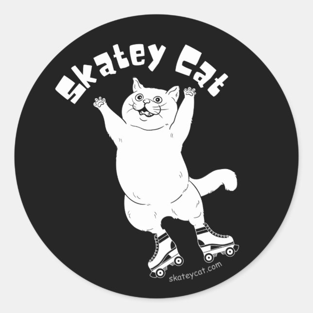 Skatey Cat Sticker (Vorderseite)