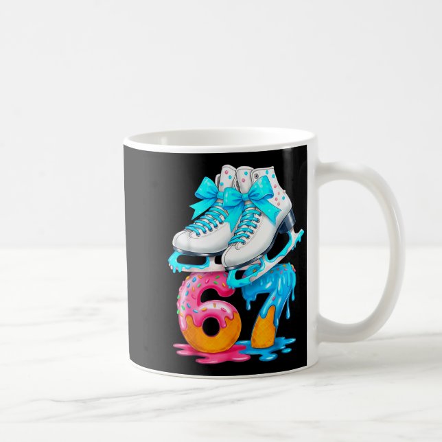 Skating Ice Cream Drip Number 67 Player 67th Birth Kaffeetasse (Rechts)