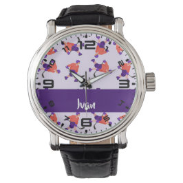 Skating ice hockey player pattern armbanduhr