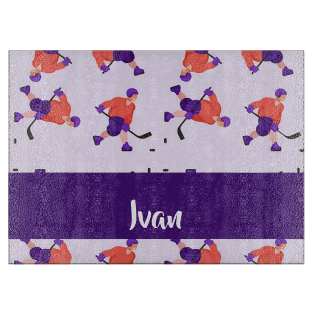 Skating ice hockey player pattern schneidebrett (Vorderseite)