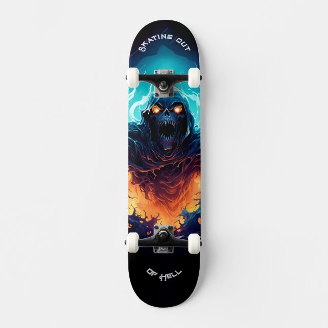 Skating out of Hell - Skull  Skateboard (Vorderseite)
