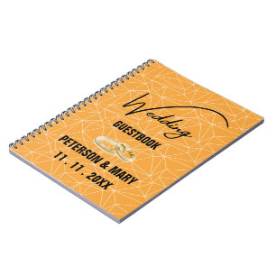 Skaymarts Elegant Yellow Black Wedding Guest Notizblock