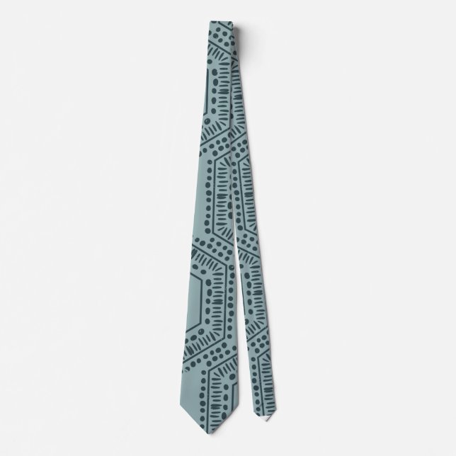 Skaymarts | Elegante blaue schwarze Punkte Krawatte (Vorderseite)