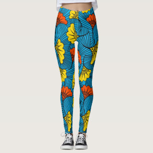 SKAYMARTS   Gelbe florale afrikanische Leggings